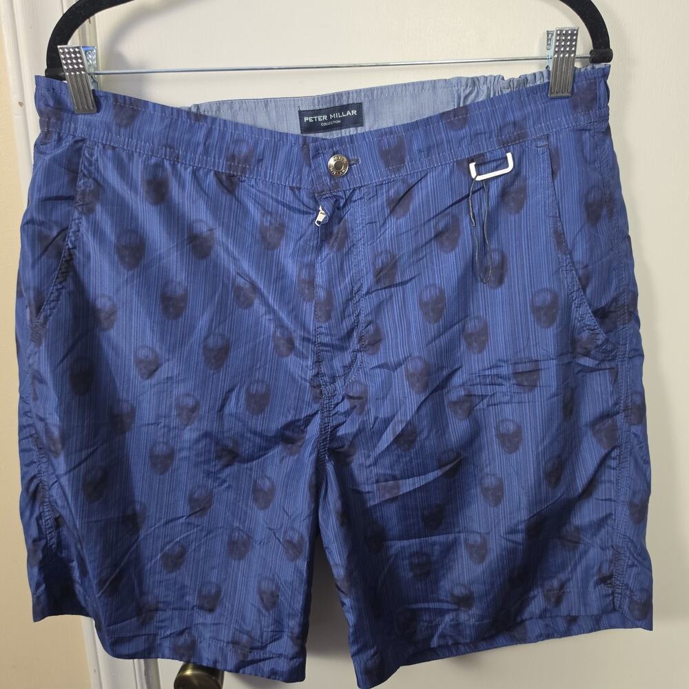 Peter Millar Collection Swim Shorts Mens Large Striped Skull Pattern Swim Trunk